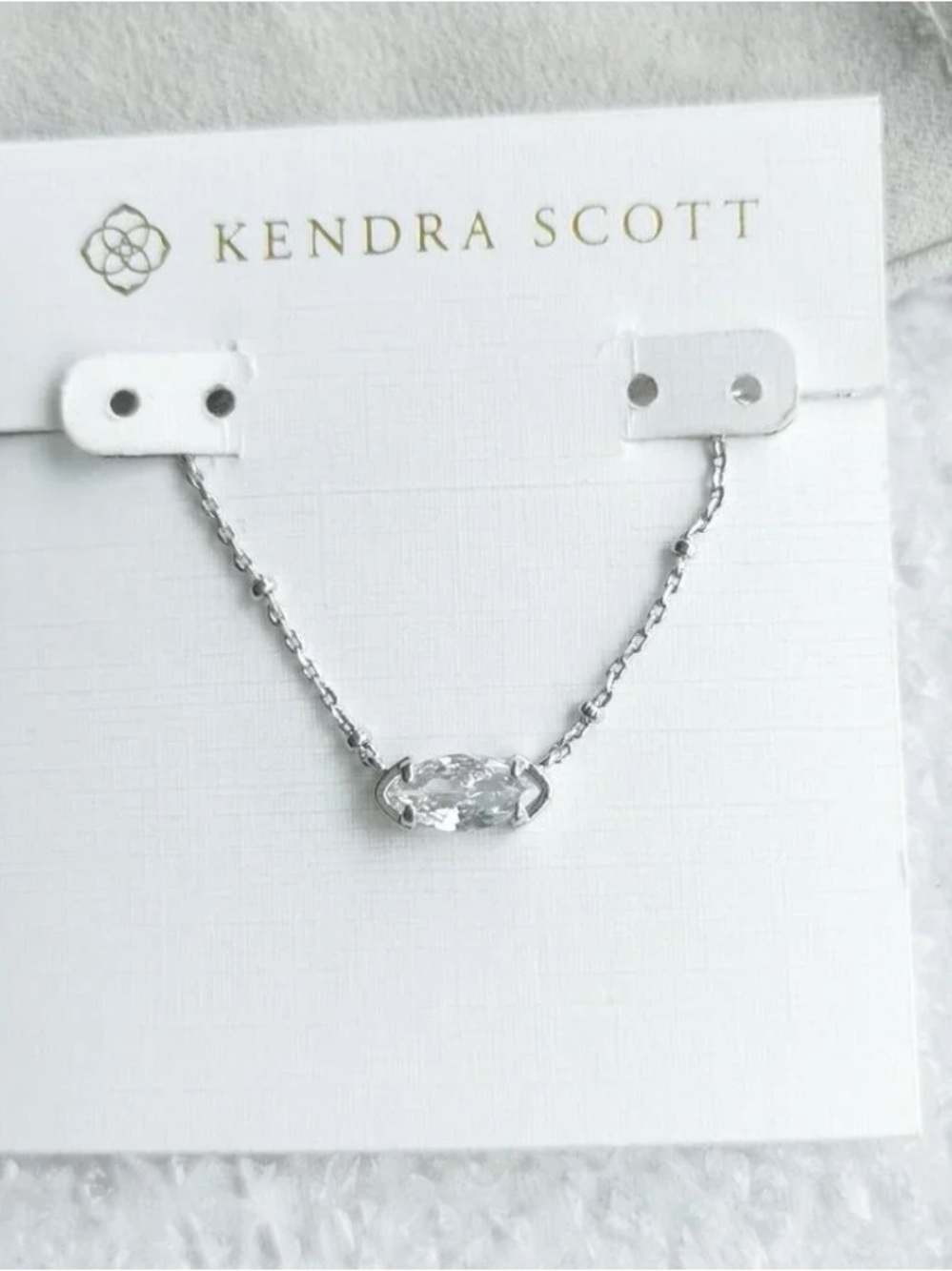 Kendra Scott - Genevieve Silver White Crystal Satellite Necklace - new